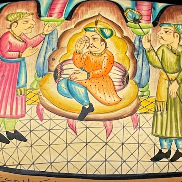 🇮🇳 INDIA VINTAGE HANDMADE HAND PAINTED LACQUERED BOX - Picture 9 of 13